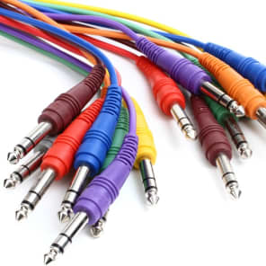 Hosa CSS-845 1/4-inch TRS Male to 1/4-inch TRS Male Patch Cable 8-pack - 1.5 foot (Various Colors) image 5