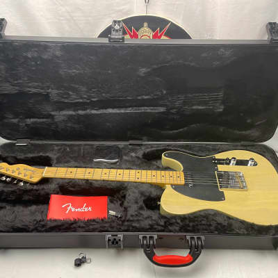 Fender Limited Edition American Vintage '52 Telecaster Korina Guitar with Case - non-original volume pot/knob - 2015 - Blackguard Blonde / Maple image 1