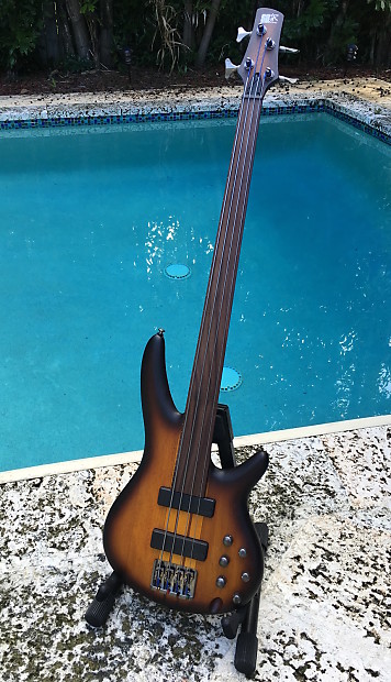 Ibanez SRF700 Portamento 4 String Fretless Bass Brown Burst Satin