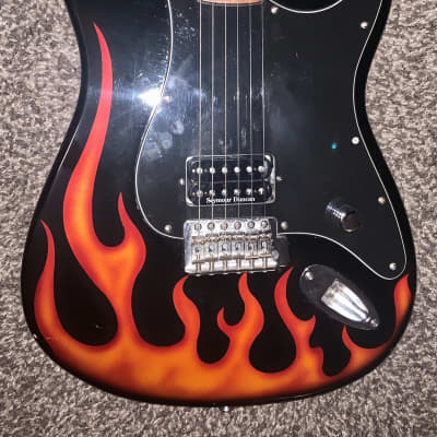 2002 Fender Hot rod flames STRATOCASTER electric guitar  tom Delonge vibe image 5
