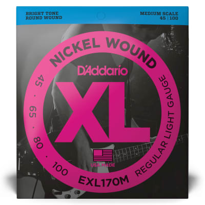 D'Addario EXL170M Nickel Wound Light Medium Scale Electric Bass Strings (45-100) image 2