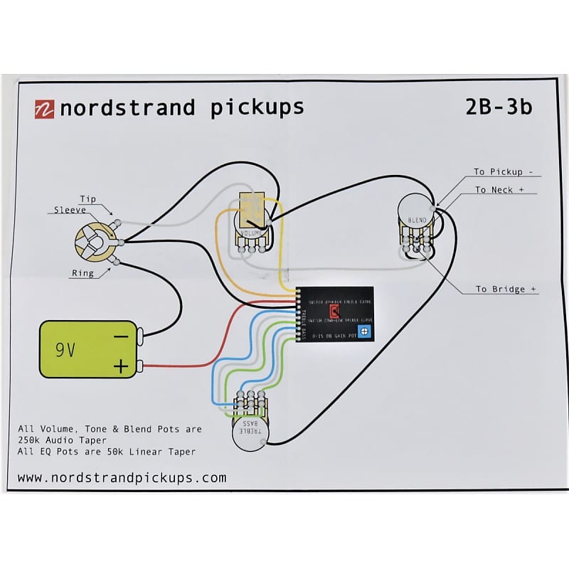 Nordstrand 3B-5a Preamp ノードストランド 3Bプリアンプ Nordstrand Audio 3 Band Bass Preamps