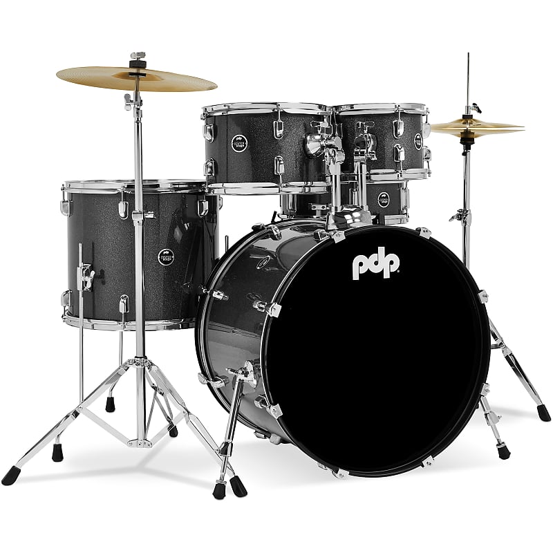 PDP Centerstage 5-Piece Drum Set (22" Bass, 10/12/16" Toms, 14" Snare) in Silver Sparkle image 1