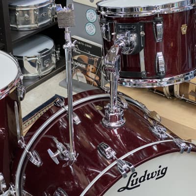 Ludwig Legacy Maple Drums 3pc Shell Pack in Burgundy Sparkle 14x22 16x16 9x13 image 8