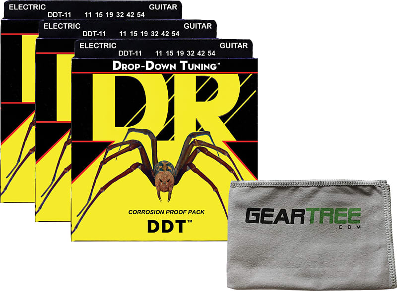 DR Strings DDT 11 Drop Down Tuning Electric String Bundle Silver