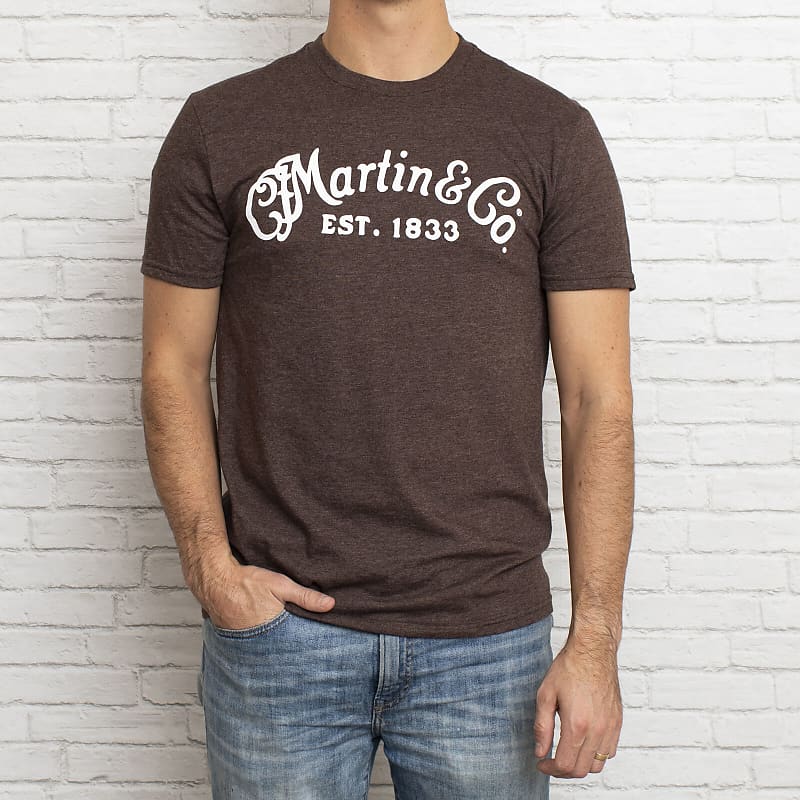 Martin Classic Solid Logo T-Shirt, Heather Brown Large | Reverb