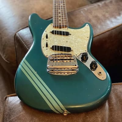 Original Vintage 1969 USA Fender Mustang Lake Placid Blue Competition Burgundy w/ OHSC. Kurt Cobain Nirvana image 4