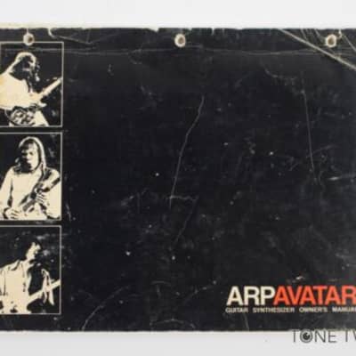 ARP AVATAR GUITAR SYNTHESIZER Patch Book Manual Book Sounds VINTAGE SYNTH DEALER