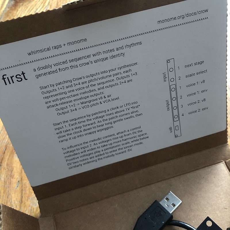 Monome Norns & Crow & i2cケーブル & mini usb