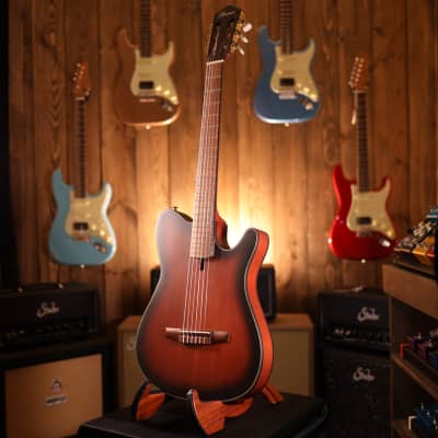 Ibanez FRH10NBSF Thinline Nylon Acoustic-electric Guitar - Brown Sunburst