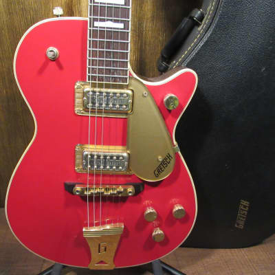 1990 Made in Japan Gretsch G6131 Jet Firebird Gold on Red Guitar With Original Case image 1