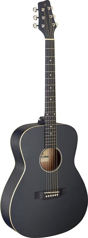 Auditorium guitar with basswood top, black, left-handed model image 1
