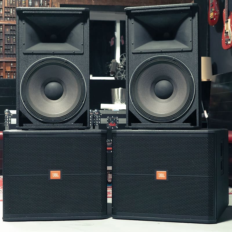 JBL SRX700 Professional Audio Sound Speaker System - 2 Mains + 2 Subs w/  Covers