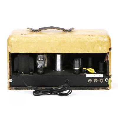 1936 Oahu Melody King by Dickerson Vintage Original Yellow Pearloid Bronson Lap Steel Electric Guitar Small Combo Amplifier Serviced by Mark Sampson of Matchless image 4