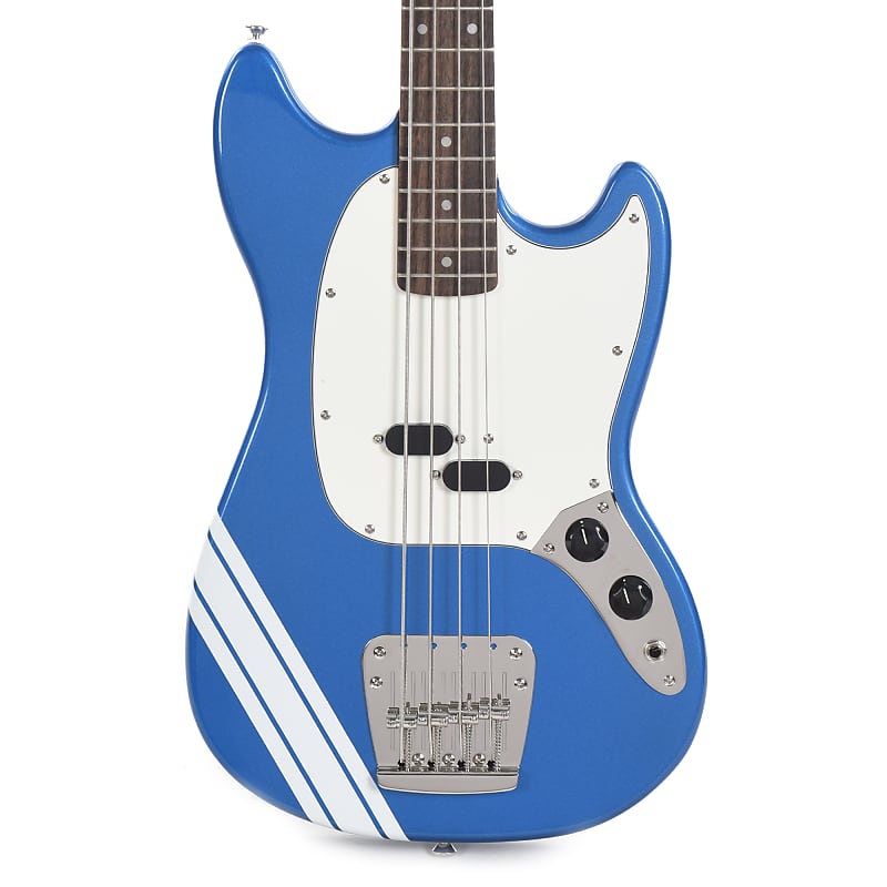 Squier Classic Vibe '60s Competition Mustang Bass Lake Placid Blue w/Olympic White Stripe (CME Exclusive) image 1