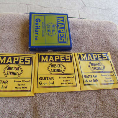 Mapes String Box Vintage 1950's/1960's Era With 3 Strings Cool Case Candy For Vintage Guitars image 2