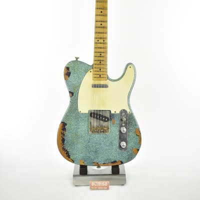 Maybach Custom Shop Teleman Masterbuild by Nick Page Heavy Relic 2021 Turquoise Sparkle 4/4 3289gr image 2