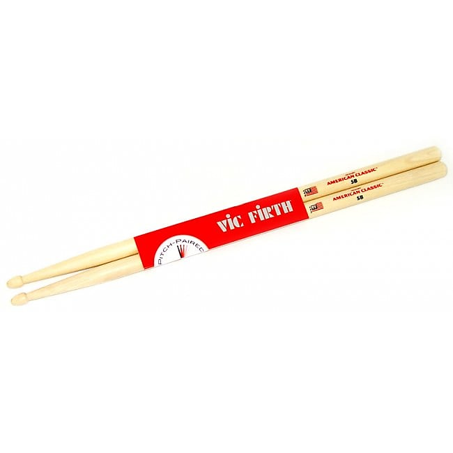 VIC FIRTH American Classic Wood Tip 5B (Paar) American Hickory Drumsticks image 1