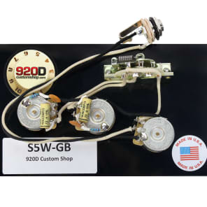 920D Custom Shop S5W-GB 5-way Grease Bucket Tone Circuit Strat Wiring Harness