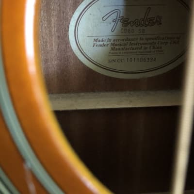 Fender CD-60  2017 Subburst image 8