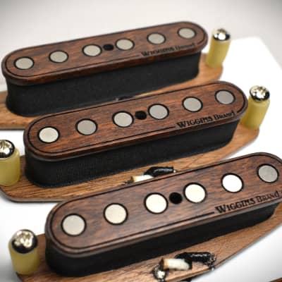 Wiggins Brand Stratocaster pickup set, Koa wood, overwound, hand wound, Alnico 3 image 4