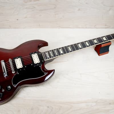 Burny RSG-75-63 MIJ 1980 Cherry  63' Reissue Vintage SG Style Guitar Made in Japan w/ Bag image 2