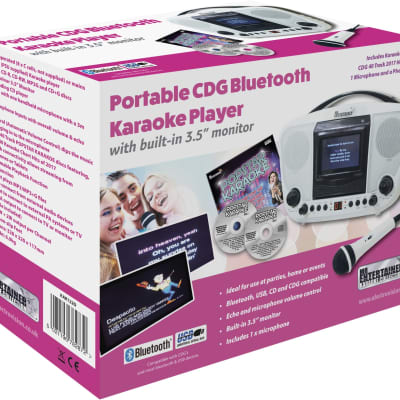 Mr Entertainer Portable CDG Bluetooth Karaoke Player with Built in 3.5 Monitor image 2