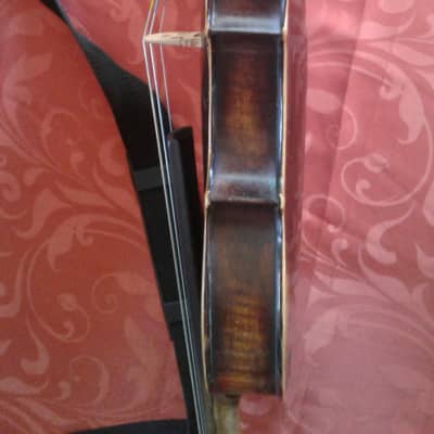 Violin with bow and case 19th century Antique Brown Burst image 10