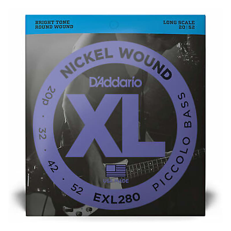 D'Addario EXL 280 Piccolo Long Scale Bass Strings, 20-52 image 1