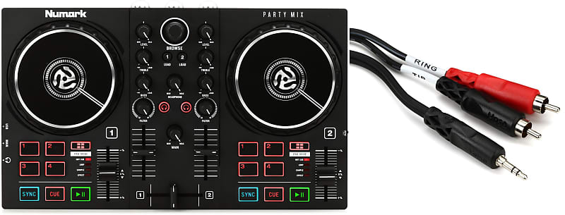 Numark Party Mix II DJ Controller with Built-in Light Show Bundle