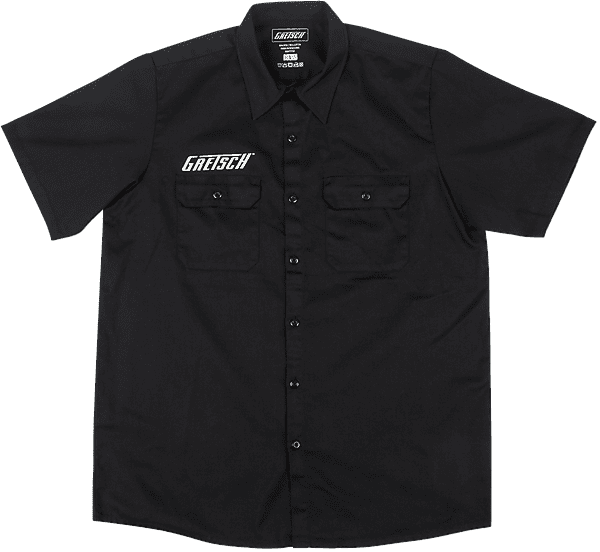 NEW Gretsch Electromatic Button Up Collared Work Shirt, Black