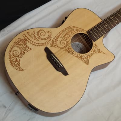LUNA Oracle Tattoo Spruce acoustic electric GUITAR new - SOLID TOP - B-Band - B image 2