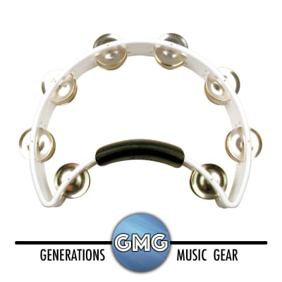 Rhythm Tech RT1020 White Tambourine with Double Row Nickel Jingles and Ergonomic Grip **FREE SHIPPING!** image 1