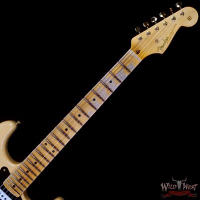 Fender Custom Shop Limited Edition 70th Anniversary 1954 Stratocaster Hardtail Relic Nocaster Blonde with Black Pickguard & Gold Hardware 6.90 LBS image 4