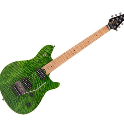 Used EVH Wolfgang Standard QM Baked Maple FB Transparent Green for sale