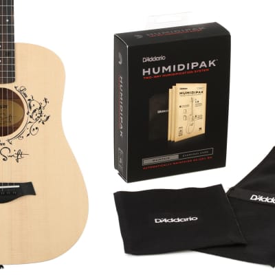 Taylor TS-BT Taylor Swift Acoustic Guitar - Natural Sitka Spruce  Bundle with D'Addario Humidipak Maintain Automatic Humidity Control System image 1