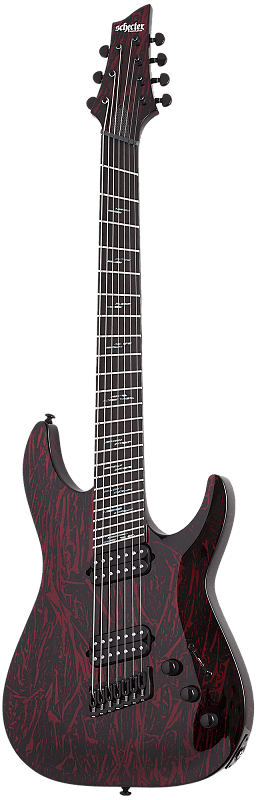 Schecter 1477 C-7 Multiscale Silver Mountain 2020s Blood Moon image 1