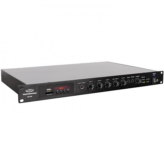 Pure Resonance Audio RMA120BT 120W Rack Mount Mixer Amplifier Reverb