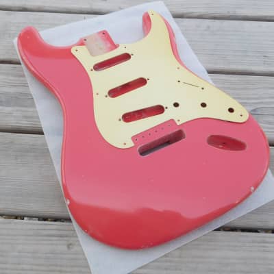 Immagine 4lbs 1oz BloomDoom Nitro Lacquer Aged Relic Faded Fiesta Red S-Style Vintage Custom Guitar Body - 1
