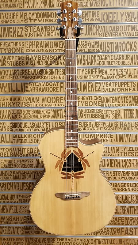 Luna Oracle Dragonfly A/E Solid Spruce Top in Natural image 1