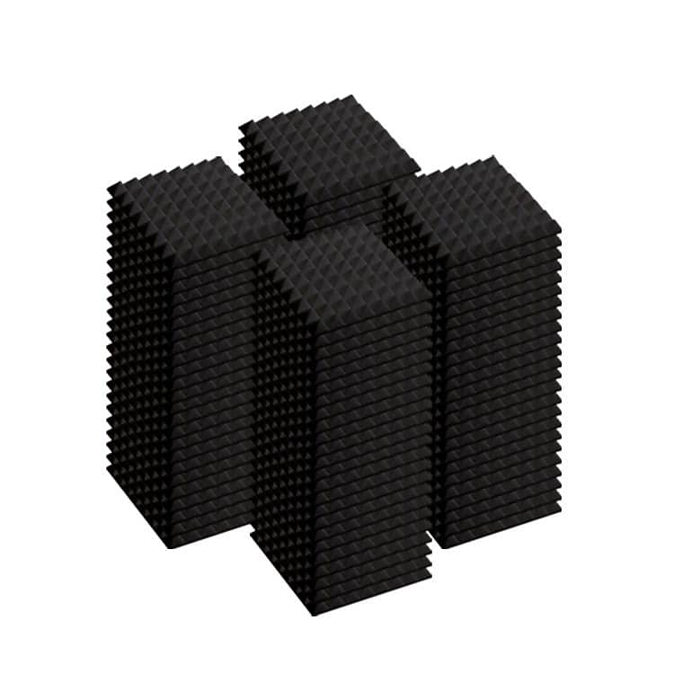 New 24 pcs Black and Gray Bundle Pyramid Tiles Acoustic Panels Sound  Absorption Studio Soundproof Foam KK1034