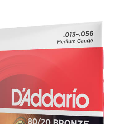 D’Addario EJ12 Medium 80/20 Bronze Acoustic Guitar Strings 13-56 image 4