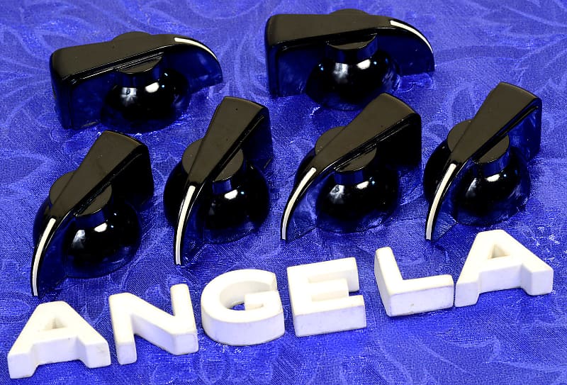 Six '60s Vintage British Style Black Chicken Head Amp Knobs Reverb