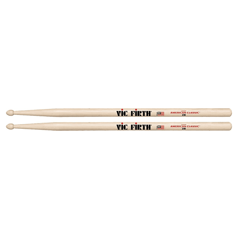 Vic Firth American Classic 2B Wood Tip Drum Sticks image 1