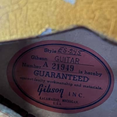 Gibson ES-295 Hollow Body Electric Guitar 1956 - All Gold image 22