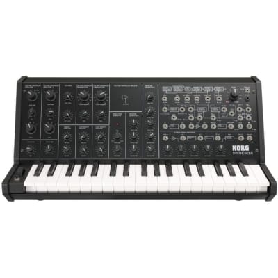 Korg MS-20 Mini Analog Monophonic Synthesizer Keyboard, 37-Key, Black, Warehouse Resealed