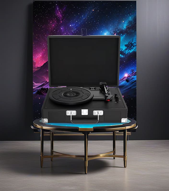 Vinyl Record Player C210, 3-Speed Bluetooth Vintage Turntable, With Speakers RCA  			