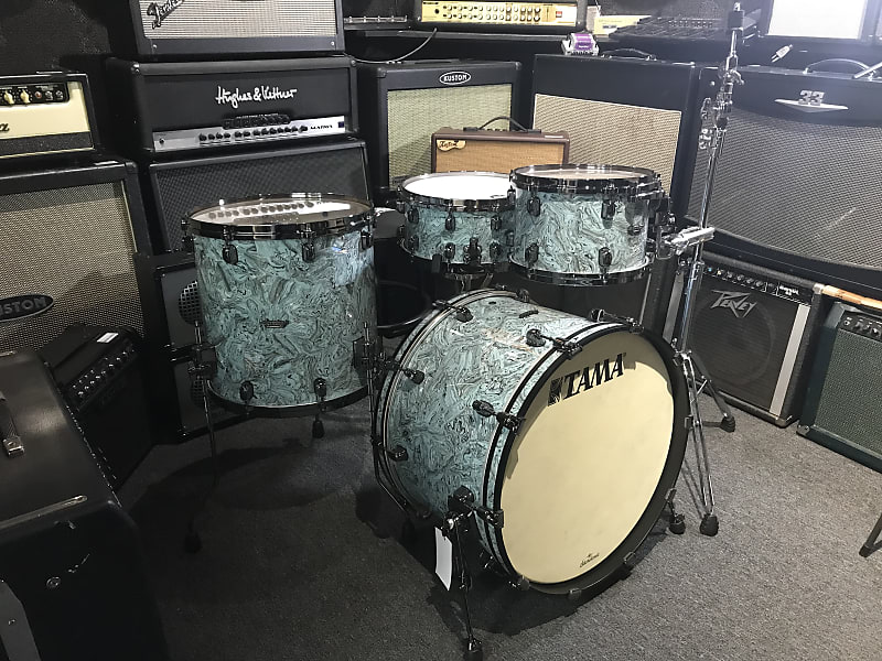 Tama Star Classic Maple 4 Piece Shell Pack 12, 16, 22 & 14 snare Sky Blue Swirl image 1