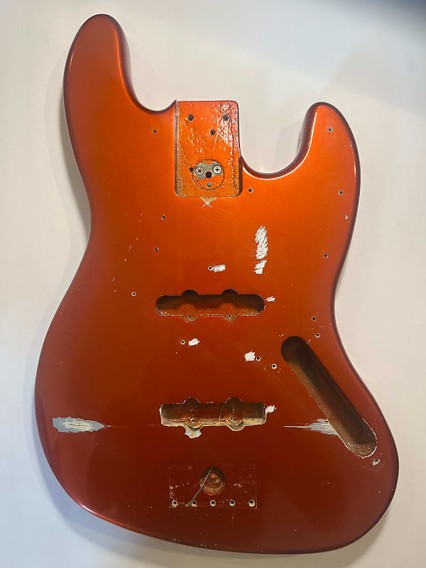 Fender Jazz Bass Body 1978 Orange Metallic Refin Reverb