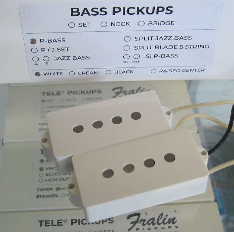 Lindy Fralin Precision Bass Pickups with White Covers Reverb